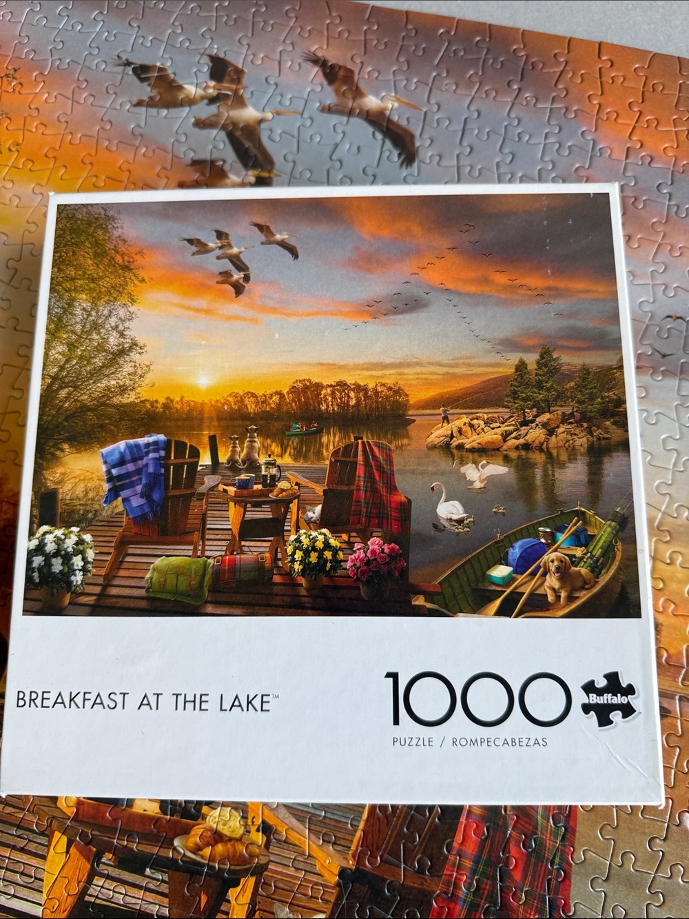 Buffalo 'Breakfast at the Lake' 1000-Piece Jigsaw Puzzle - Multi-color